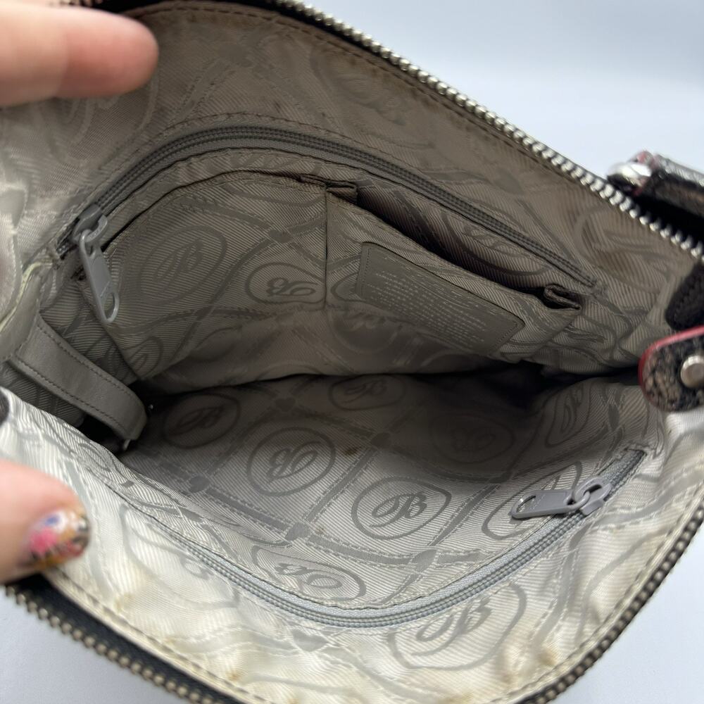Brighton Zoe Leather Snakeskin Print Crossbody Bag Purse Boho Festival - Picture 7 of 14